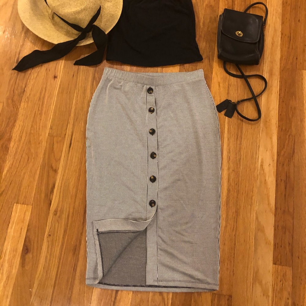 B&W Striped Midi [never worn]